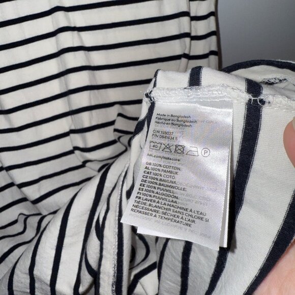 H&M Striped Short Sleeve T-Shirt Dress M Cotton - Picture 6 of 6